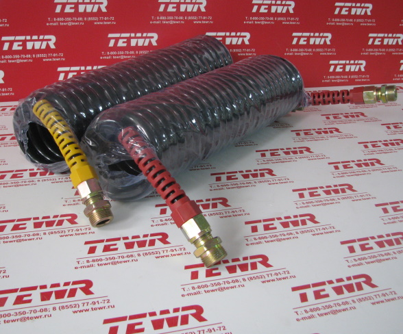 Шланг пневм. п/прицепа (желтый/красный) (d=22мм, L =7,5 м) 5410-5009052-7,5